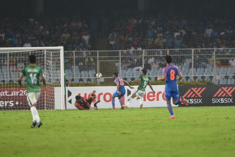 Gurpreet Singh Sandhu was unable to repeat his heroics against Qatar.