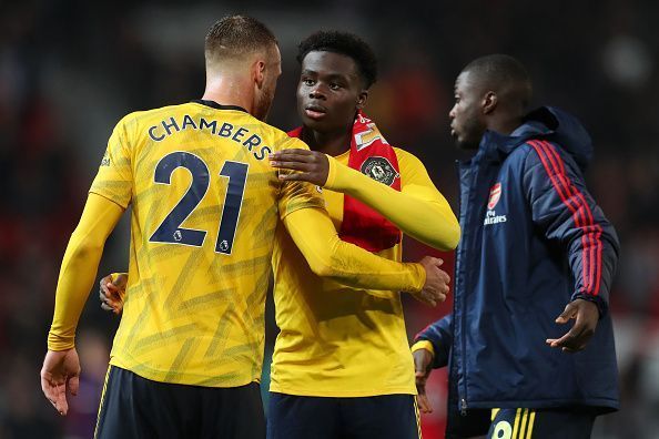 Saka became the youngest player to start an Arsenal-Manchester United game and certainly took his chance