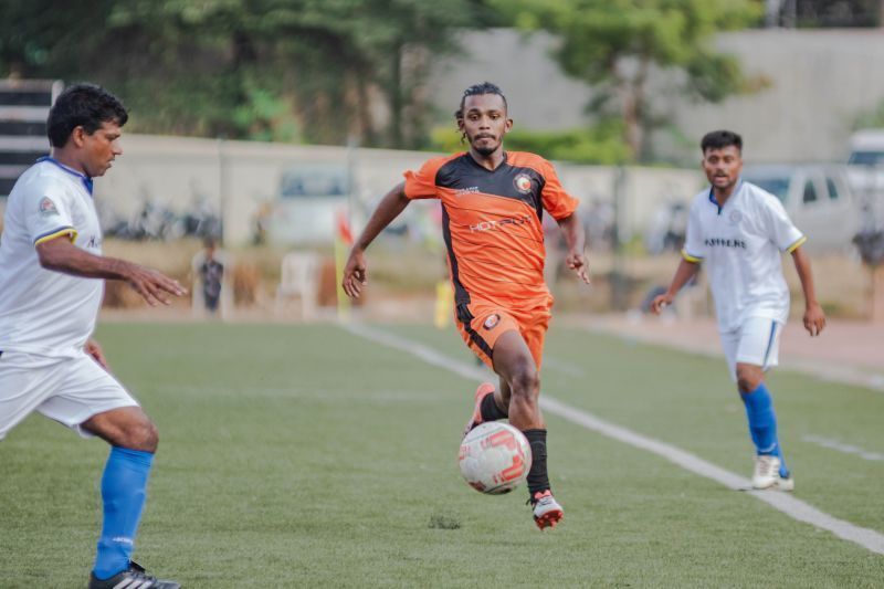 South United FC captain Aaron D&#039;Costa in action