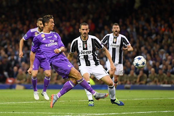Ronaldo scored two past an iconic Juventus defence