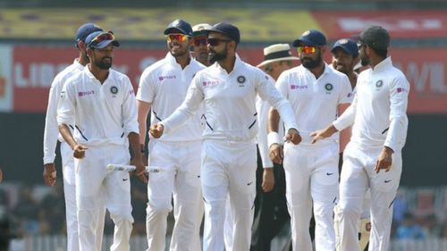 India celebrate victory in the third Test