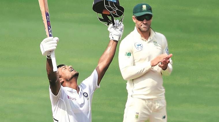 Mayank Agarwal soaks up the applause after reaching his double century