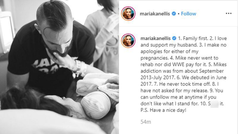 Maria Kanellis took to Instagram to respond