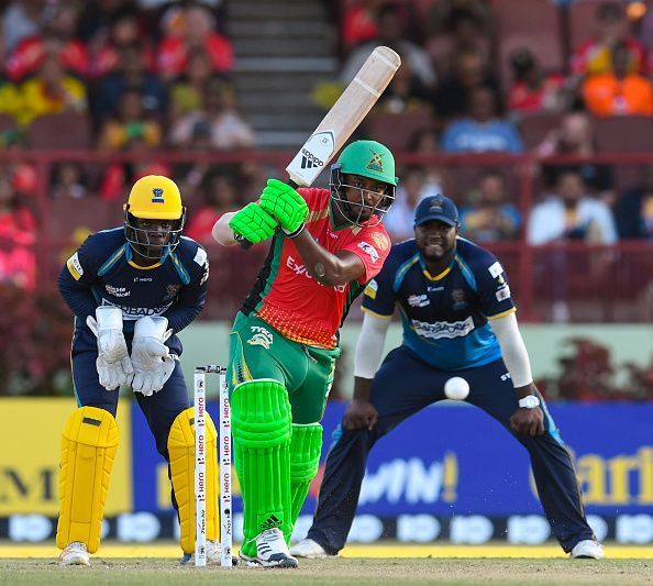 Action from the Guyana Amazon Warriors v Barbados Tridents encounter.