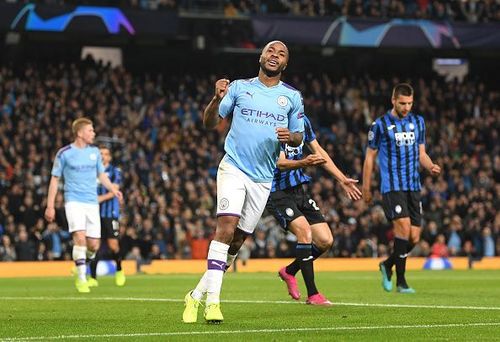 Manchester City vs Atalanta - Raheem Sterling celebrates