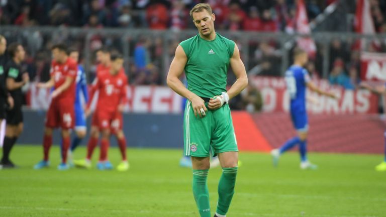 Neuer endured a forgettable afternoon as Bayern lost their first league game of the campaign