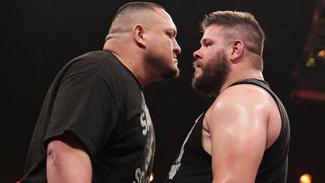 Samoa Joe in a heated segment with Kevin Owens