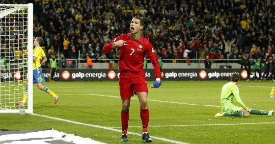Ronaldo scored four goals against Sweden to fire Portugal to the 2014 World Cup