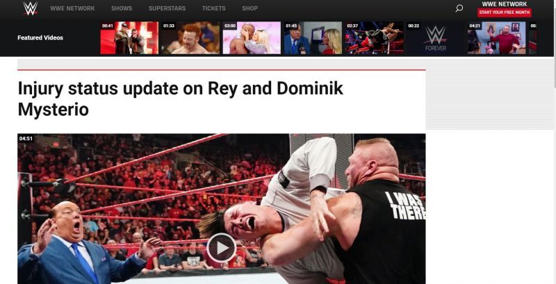 Article published on WWE&#039;s website.