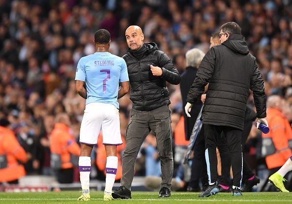 Manchester City v Atalanta - Pep Guardiola dishing out instructions