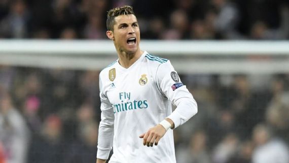 Ronaldo celebrates his 100th Champions League goal for Real Madrid
