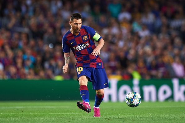 Lionel Messi in action for Barcelona in midweek