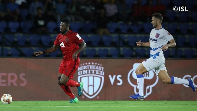 Asamoah Gyan will look to spearhead NorthEast United to the playoffs this season. PC: ISL