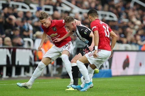 Newcastle United and Manchester United produced a drab first half