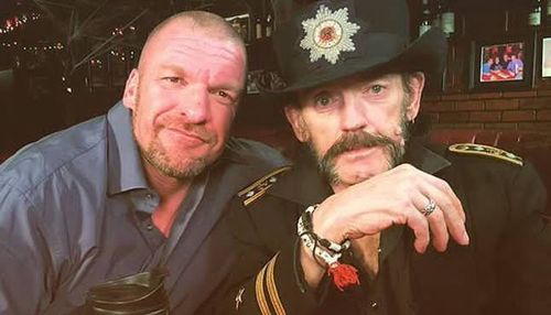 Triple H with Motorhead's Lemmy Kilmister.