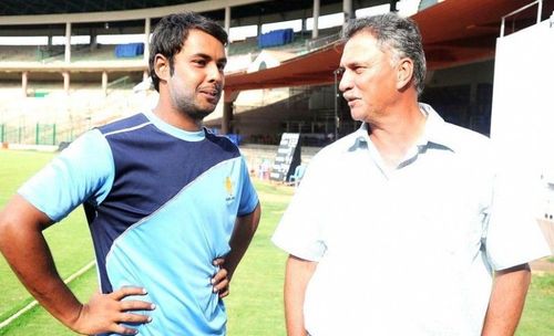 Roger Binny (R) with son Stuart Binny (L)