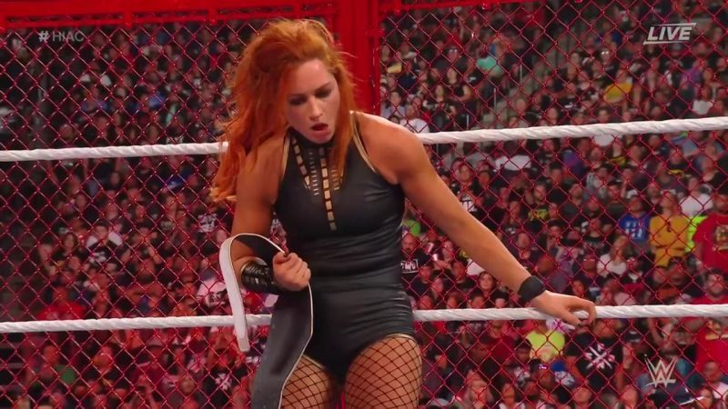 Becky retained after a great match