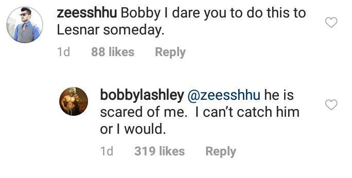 The comment on Lashley's Instagram