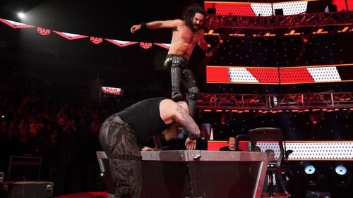 Seth Rollins in action on RAW