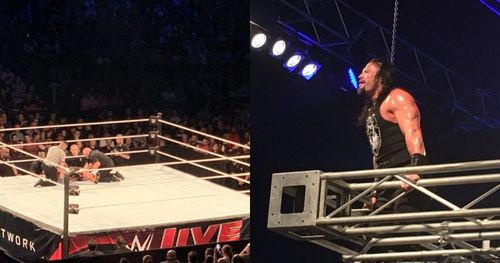 Xavier Woods being attended by the medics/ Roman Reigns