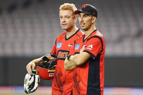 Melbourne Renegades coach Andrew McDonald (left)