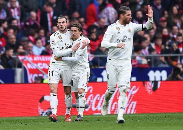 Gareth Bale (left), Luka Modric (centre) and Sergio Ramos (right)