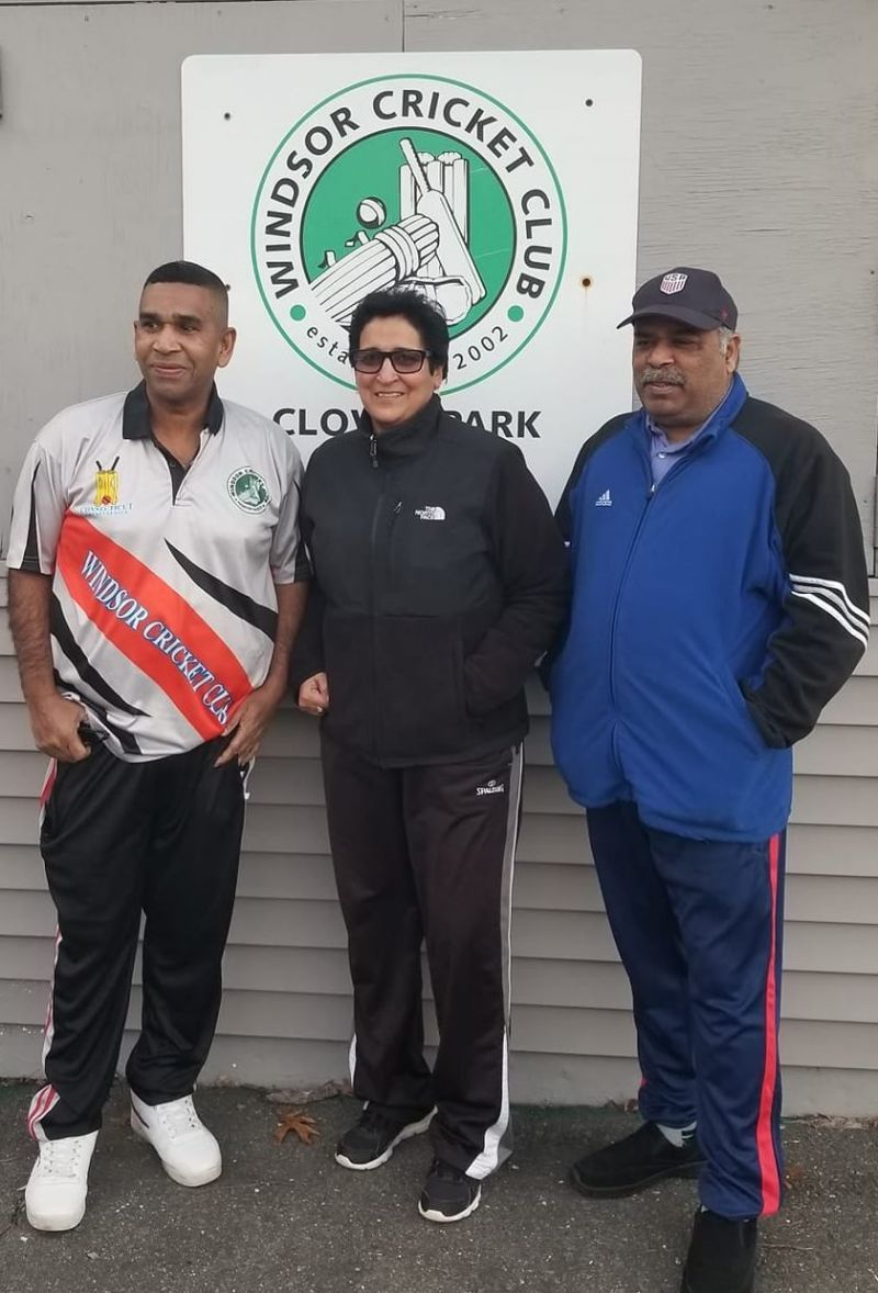 Jatin Patel, Coach with Lawrence Jaggon, President &amp; Founder Windsor Cricket Club &amp; Ivy Mahabir, Former USA Player Photo courtesy of Lawrence Jaggon