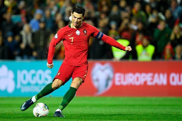 Cristiano Ronaldo playing for Portugal