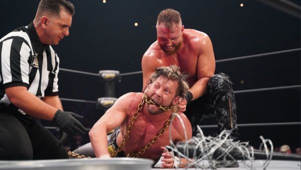 One of many painful images from the Lights Out Match at AEW Full Gear