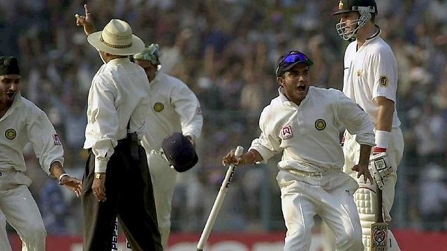 India celebrate after winning 2001 Kolkata Test against Australia