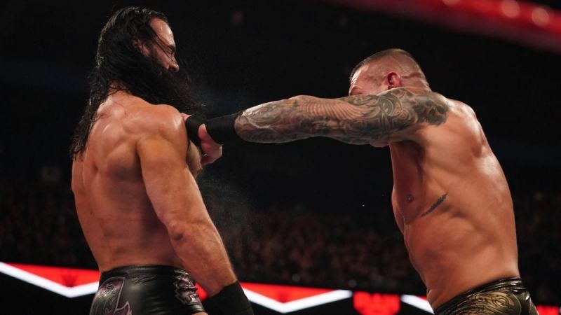 Drew McIntyre and Randy Orton trading chops