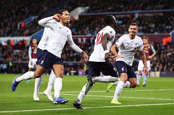 Liverpool celebrate Sadio Mane&#039;s last gasp winner