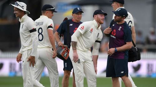 England all-rounder Ben Stokes complains of a left knee issue