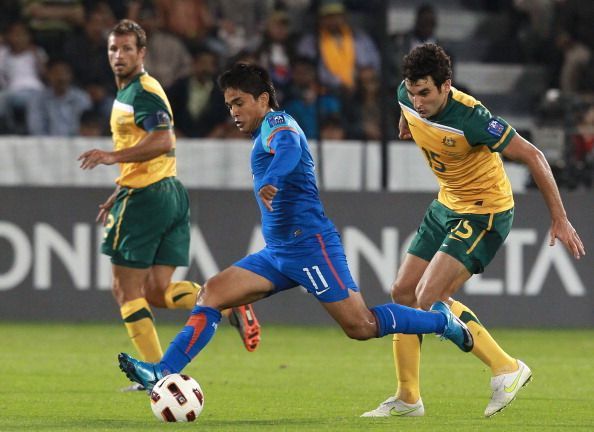 Chhetri in action for India at the AFC Cup