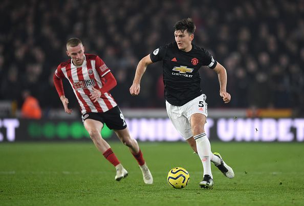 Harry Maguire was tested plenty by the Sheffield United forwards