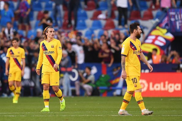 Barcelona lost their third away game this season.