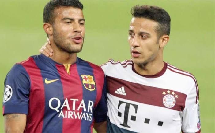 The Alcantara brothers after a match between Bayern and Barcelona