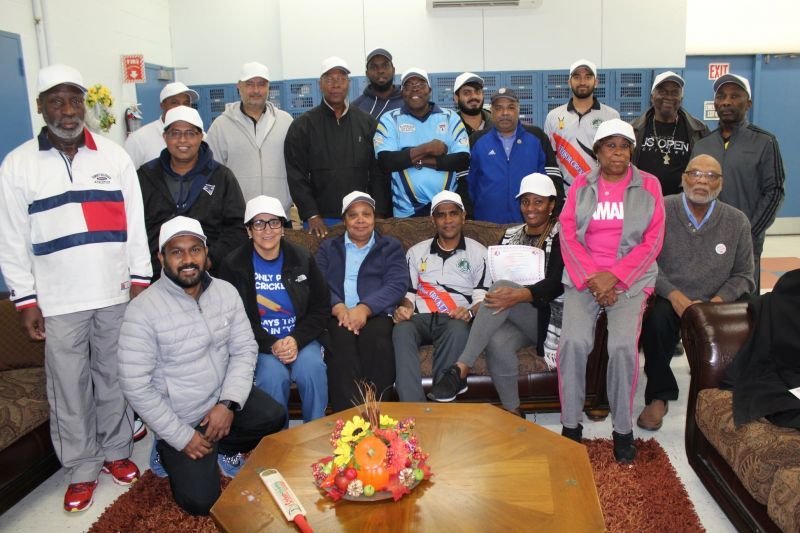 New Certified level 2 coaches poses with Michael ChChambers,resident, USA Cricket Hall of Fame &amp; Violette Haldane, President &ndash; The West Indian Foundation after the event, Photo courtesy of Lawrence Jaggon