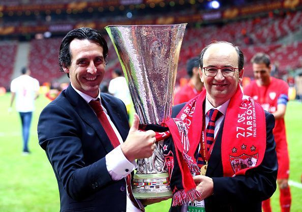 Unai Emery won the Europa League in three consecutive seasons