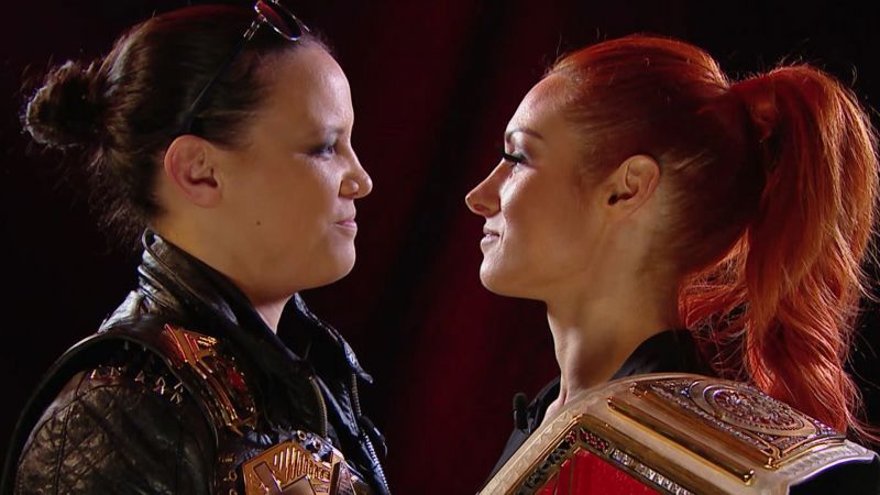 Shayna Baszler and Becky Lynch stare each other down on RAW