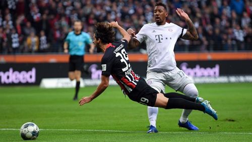 Jerome Boateng was sent off for tripping Goncalo Pacienca