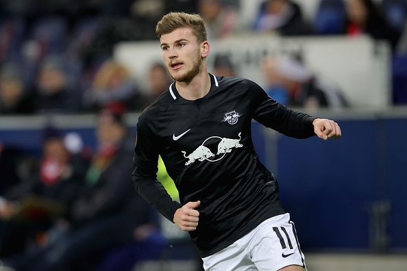 Timo Werner in action for Leipzig