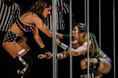 Dakota Kai attacking Tegan Nox at TakeOver: WarGames