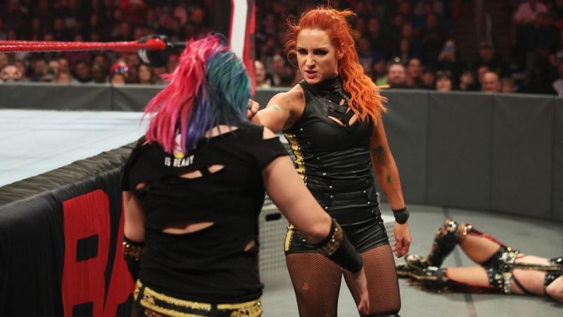 Lynch and Asuka facing off on Monday Night Raw