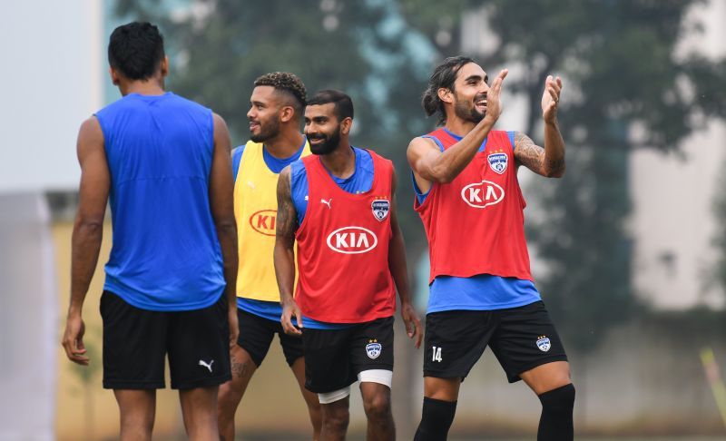 The BFC players in training.