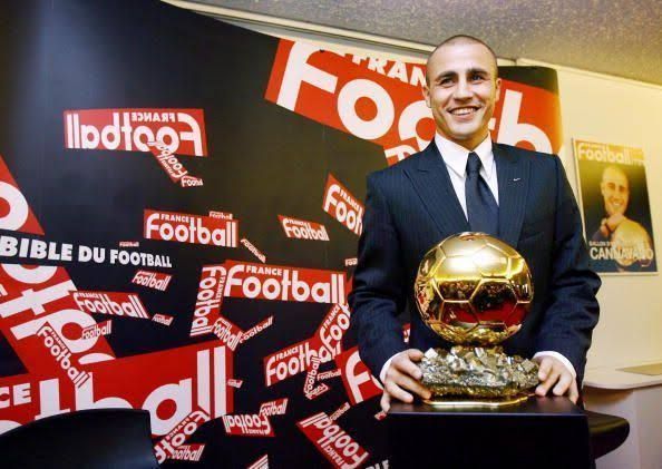 Cannavaro with his Ballon d&#039;Or in 2006