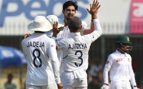 Ishant Sharma in action against Bangladesh.