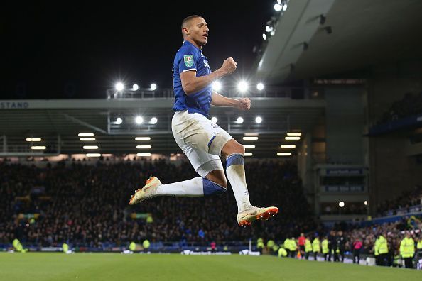 Richarlison celebrates a goal for Everton
