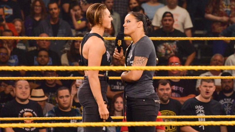 The build-up to Shayna Baszler vs Rhea Ripley began last night