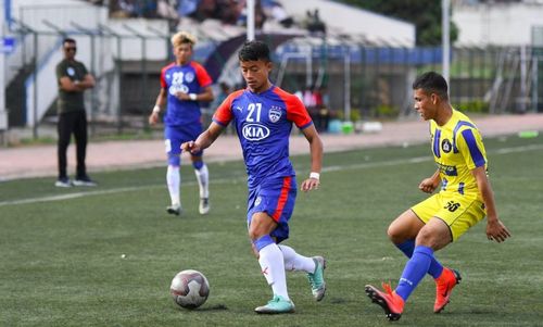 BFC (3): Bengaluru FC miefielder Emanuel L. in action against ASC in the BDFA Super Division League at the Bengaluru Football Stadium, on Wednesday